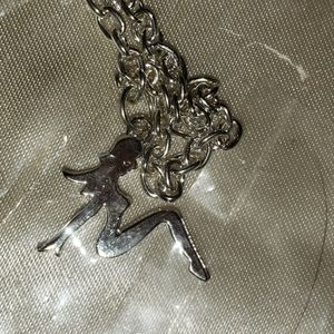 Sexy, Girl Silhouette Silver necklace. New in pack